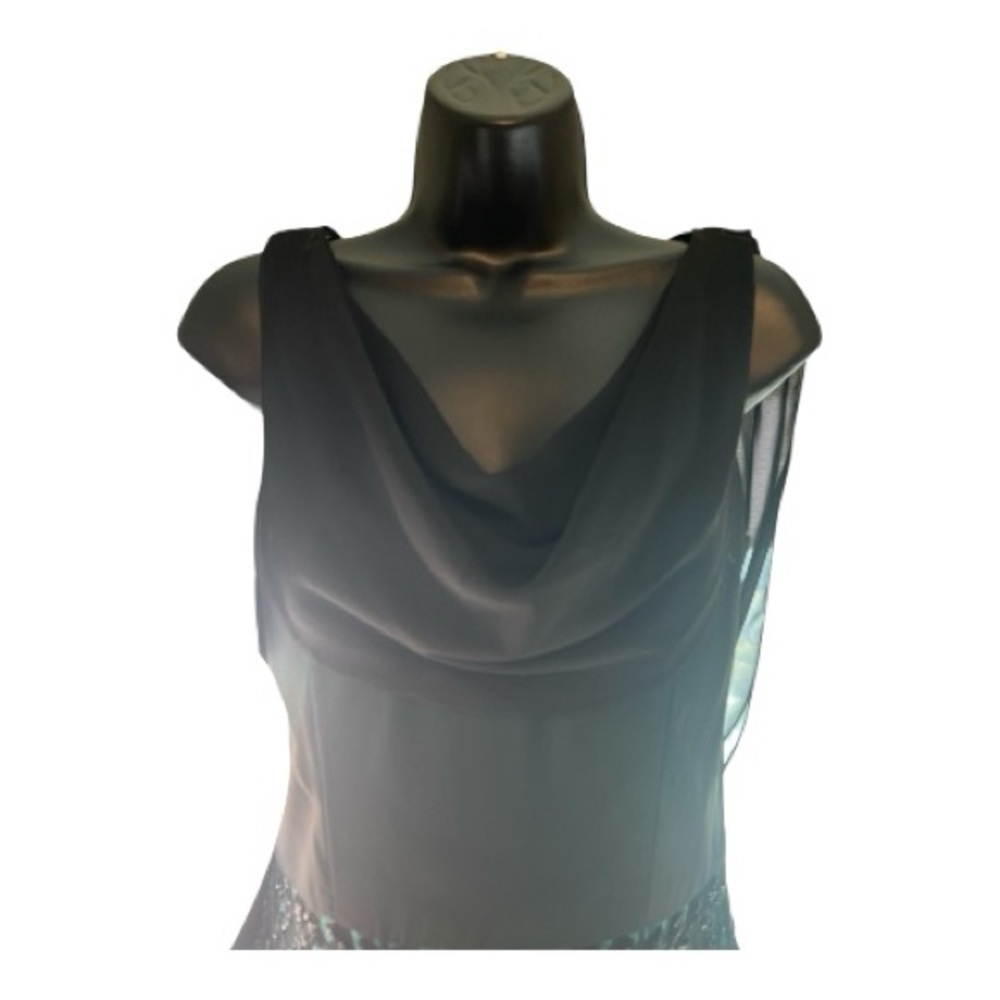 🖤 Black & Teal Beaded Cocktail Dress | Side Zipper | Elegant Evening Glam ✨ - Picture 2 of 9